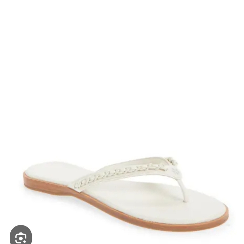Tory Burch White Sandals Flats Size 10